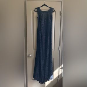 Full length, low back lace dress